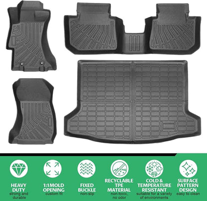 Floor Mats for Subaru Crosstrek 2013-2017 & Impreza 2012-2016, 2016 Crosstrek Floor Mats & Cargo Liner, Waterproof Anti-Slip, TPE Summer Winter Non-Slip Impreza Cargo Mat