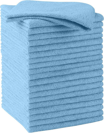 HOMEXCEL Blue Microfiber Cleaning Cloths, 20 Pack Cleaning Rags - Lint Free & Scratch-Free Microfiber Towels for Cars, House & Kitchen, Absorbent Cleaning Towels, 11.5 x 11.5 Inch