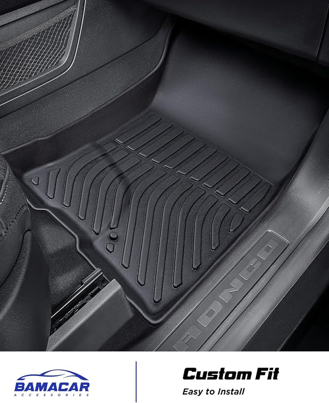 All Weather Floor Mats Cargo Liner for Ford Bronco Sport 2026 2025-2021,TPE Full Set Carpets Trunk Mat for Base Big Bend Badlands Accessories (ONLY for Sport),4pcs