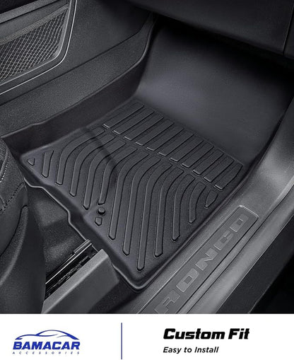 All Weather Floor Mats Cargo Liner for Ford Bronco Sport 2026 2025-2021,TPE Full Set Carpets Trunk Mat for Base Big Bend Badlands Accessories (ONLY for Sport),4pcs