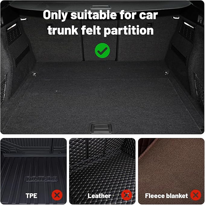 4 Pack Adjustable Hook and Loop Trunk Organizer Blocks for Car & Truck | Non-Slip Lining, Designed for Felt-Lined Car Interiors (3.94"x3.94"x3.94")