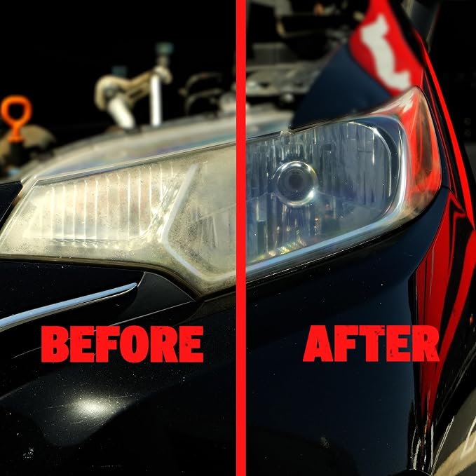 Mothers PowerPlastic 4Lights Plastic Polish, 8 oz. — Ultra-Fine Polish Cleans, Clarifies & Removes Oxidation from Plastics & Headlights, UV Shield Prevents Oxidation & Yellowing (08808)
