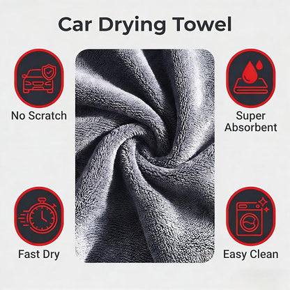 2-Pack 1200 GSM Microfiber Car Drying Towels, 71" x 24" Large Absorbent Towel for Auto Detailing, Streak-Free & Scratch-Free for Cars, SUVs, Trucks with Edgeless Design