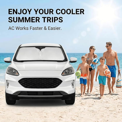 for Ford Escape Windshield Sun Shade 2020-2024 2025 2026-Front Window Shade Custom Fit Escape Accessories Sun Visor Foldable Sunshade Blocks UV Rays Summer Must Have Car Accessories