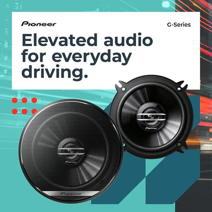 Pioneer G-Series TS-G1620F 6.5” 2-Way Speakers (Pair) – 300W Max, Balanced Sound + Smooth Treble, Great Stock Replacement, High-Efficiency Speaker Designed for OEM Power