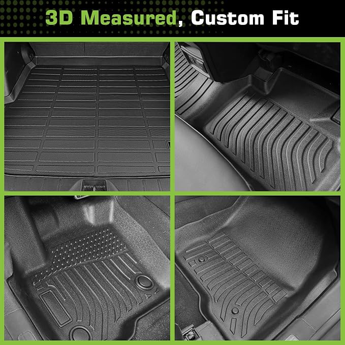 Floor Mats for Ford Edge 2015-2025 (for SE/SEL/SEL Plus/Titanium/Sporrt/ST/ST-Line), TPE Waterproof Non-Slip All Weather Protection Custom, Floor Mats & Cargo Liner