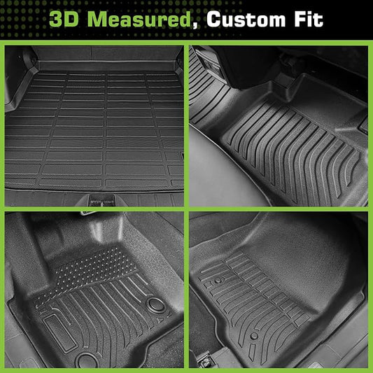 Floor Mats for Ford Edge 2015-2025 (for SE/SEL/SEL Plus/Titanium/Sporrt/ST/ST-Line), TPE Waterproof Non-Slip All Weather Protection Custom, Floor Mats & Cargo Liner