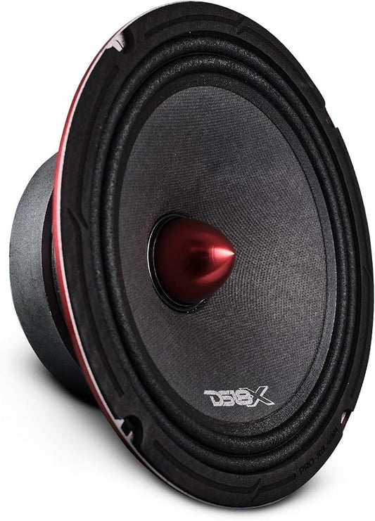 DS18 PRO-X8BM Loudspeaker - 8", Midrange, Red Aluminum Bullet, 550W Max, 275W RMS, 8 Ohms - Premium Quality Audio Door Speakers for Car or Truck Stereo Sound System (1 Speaker)