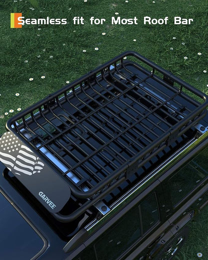 GarveeLife 46" x 36" Universal Roof Rack Cargo Carrier Basket, 200 Lbs Capacity Rooftop Cargo Rack, Car Top Luggage Holder Basket Heavy Duty for SUVs, Trucks, Vehicles