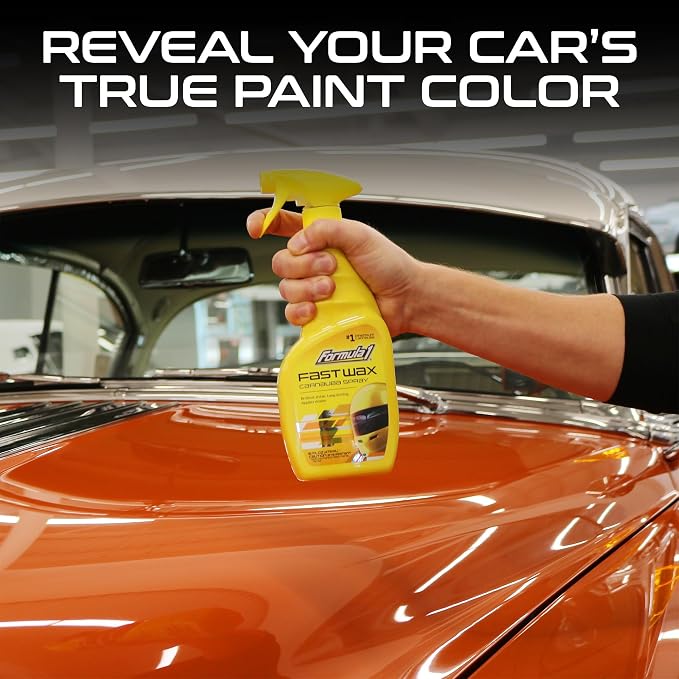 Formula 1 Fast Wax Carnauba Detailing Spray – Car Wax for Natural Gloss – Easy to Use Exterior Detailing Supplies for All Paint Finishes (16 ounce)