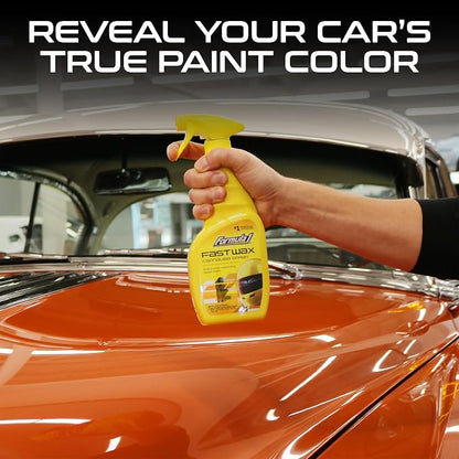 Formula 1 Fast Wax Carnauba Detailing Spray – Car Wax for Natural Gloss – Easy to Use Exterior Detailing Supplies for All Paint Finishes (16 ounce)