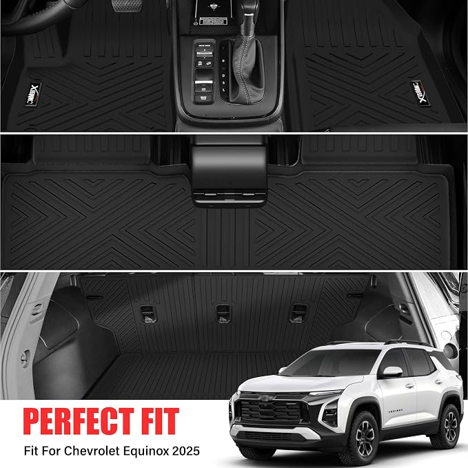Floor Mats for 2025 2026 Chevrolet Equinox Fuel/GMC Terrain(Not for EV) Trunk Mat with Backrest Mat All Weather TPE Rubber Floor Liner Set Cargo Liner for 2025 Chevy Equinox Fuel Accessories