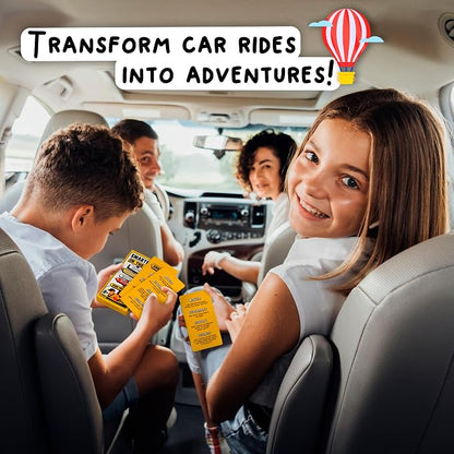 WELL BALANCED Road Trip Trivia - Road Trip Games for Kids Travel Essentials Car Activities Must Haves for Ages 8+