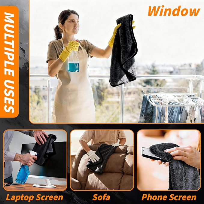 8 PCS Microfiber Towels for Cars 36x24 Inch Microfiber Cleaning Cloths Bulk Soft Car Detailng Towel Cloths 600 GSM Detailing Buffing Quick Drying Towel Polishing Waxing Auto Detailing Towel Cloth