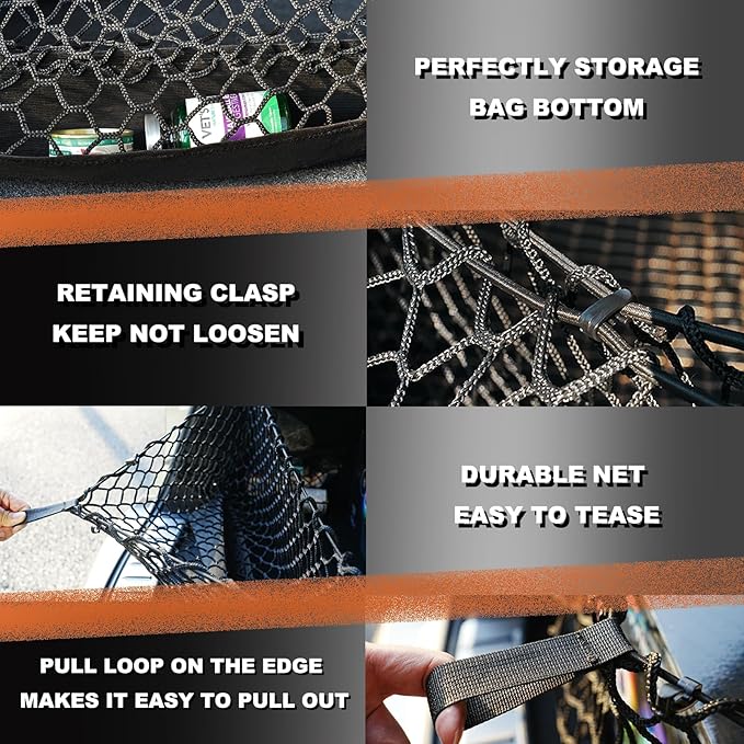 Envelope Style Cargo Net Compatible with GMC Acadia, Buick Enclave, Chevy Traverse 2026 2025 2024 2023 2022 2021 2020 2019 2018 2017 2016 2015 2014 2013-2010 Trunk Car Rear Tailgate Touring Netting