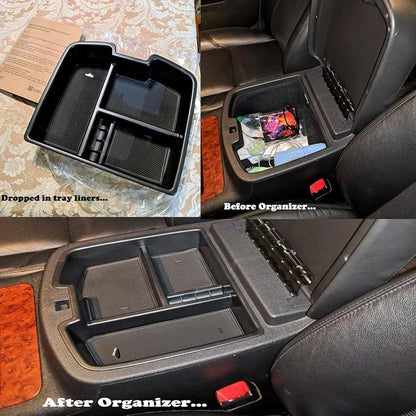 EDBETOS Center Console Organizer Tray Compatible with GMC Sierra 1500 Chevy Silverado Suburban 2500 Avalanche 07-13 Accessory 07-14 Sierra 2500 3500 Yukon Silverado 2500 3500 Suburban 1500 Tahoe