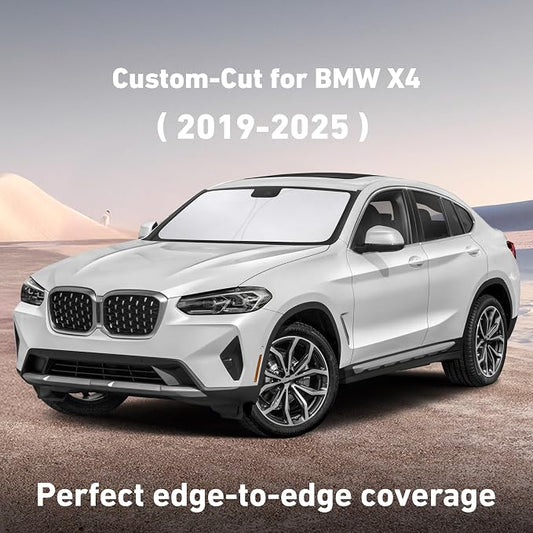 EcoNour Windshield Sunshade Compatible for BMW X4 2019-2023 2024 2025, Sun Visor for Front Windshield & Window Sun Shade Cover, UV Heat Blocker & Protector, Car Accessories
