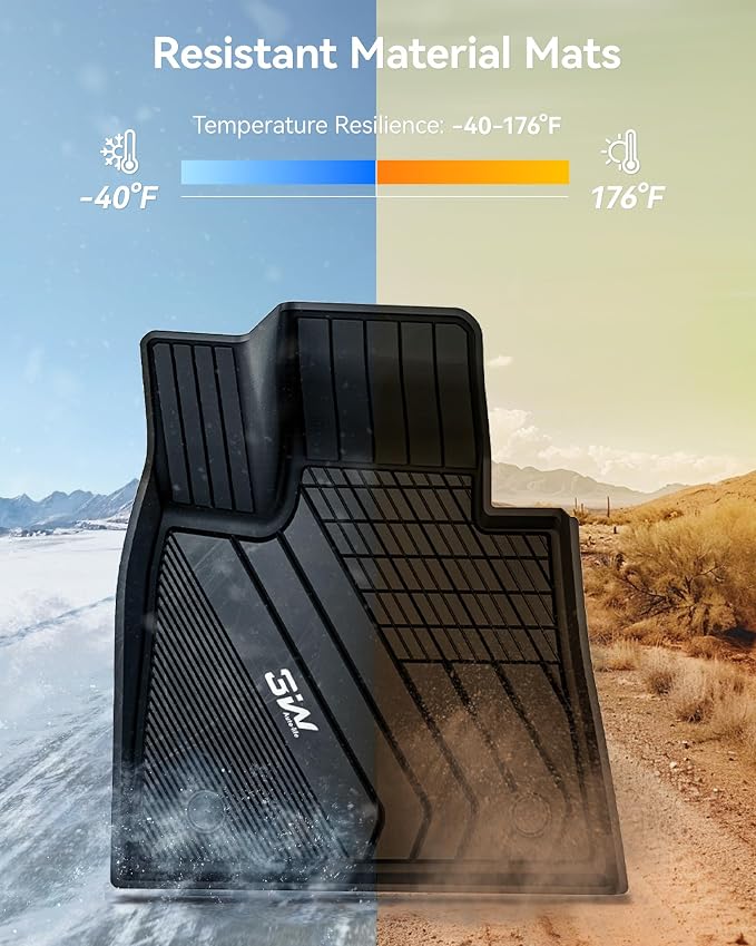 3W Floor Mats BMW X5 2019-2024 2025 2026, TPE All Weather Custom Fit Floor Liner for BMW X5 40i 50i 45e M50iM 1st&2nd Rows Full Set Car Mats Black (Only for 5 Passenger Seat)