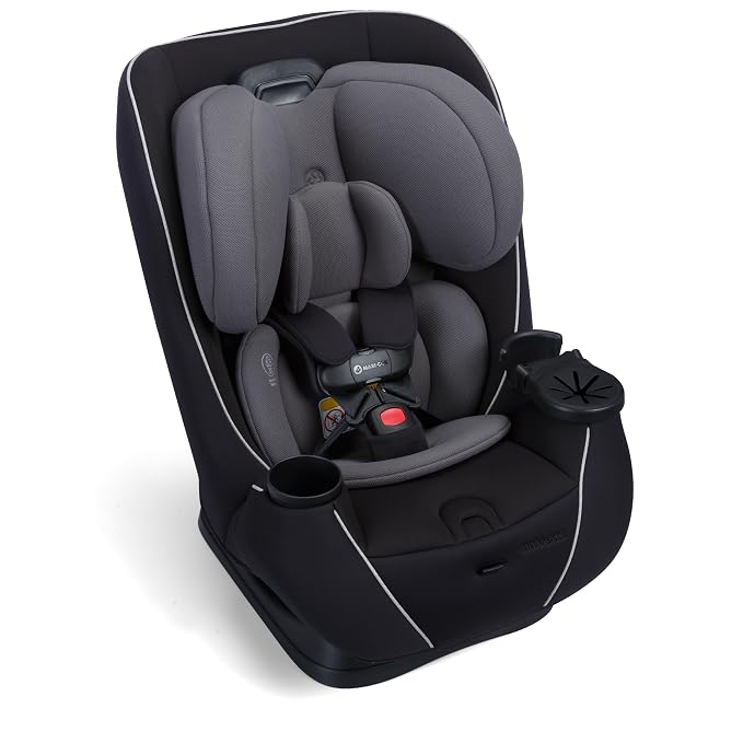 Maxi-Cosi Pria Max+ All-in-One Baby Convertible Car Seat, Rear Facing, Forward Facing Car Seat, Toddler Booster, Easy Latch Install, Magnetic Buckle, Adjustable Harness, Cup Holders, Sea Shadow