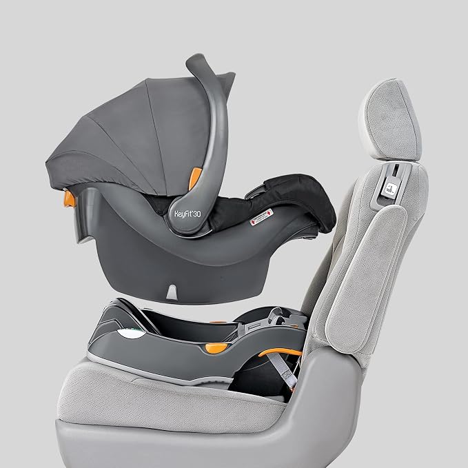 Chicco KeyFit 30 Infant Car Seat and Base, Rear-Facing Seat for Infants 4-30 lbs., Infant Head and Body Support, Compatible with Chicco Strollers, Baby Travel Gear | Calla/Grey