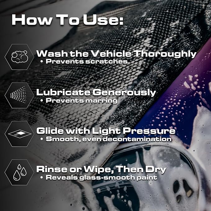 Blackline Clay Towel - Auto Detailing Synthetic Clay Towel - Decontaminate Paint and Glass for Smooth Washing - Great and Effective for Car, Truck, SUV - 12" x 12"