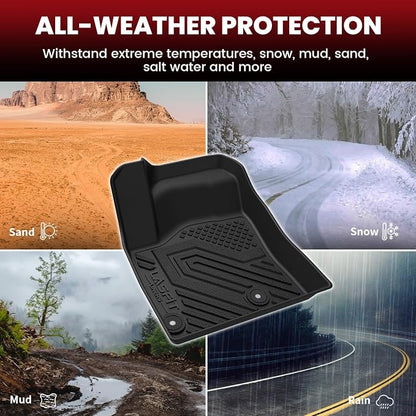 LASFIT Floor Mats & Cargo Mats for 2025-2020 Mitsubishi Outlander (Not Fit PHEV or Sport), Custom Fit Full Coverage All Weather TPE Floor Liners with Backrest Mats Protection for Every Row, Black