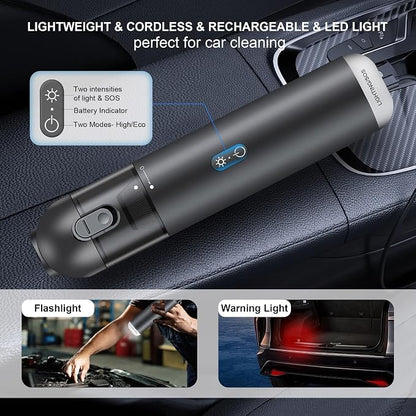 Cordless Handheld Car Vacuum Cleaner - 15000PA Portable Vacuum with LED Light & HEPA Filter, Blow & Suction 2 in 1 Small Hand Held Cleaner for Car Detailing, Pet Hair, Home, Office