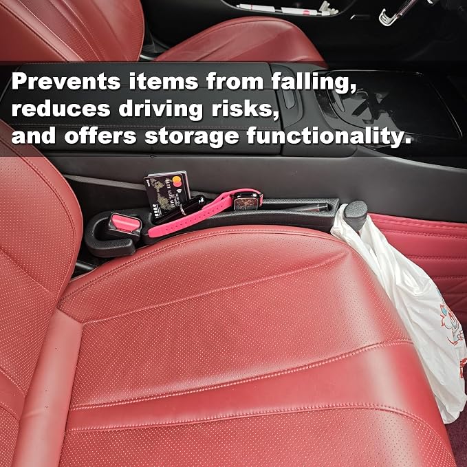 Car Seat Gap 2pk Filler with Storage, Hook & Emergency Glass Breaker