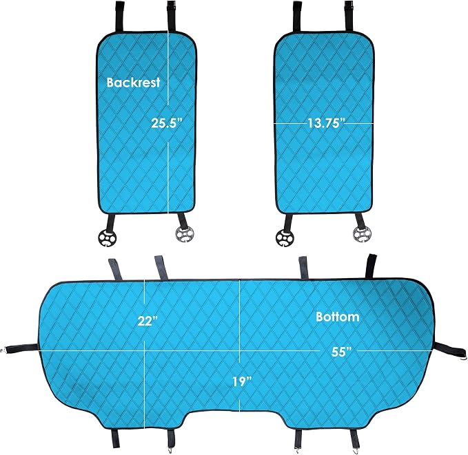 FH Group Car Seat Cushion Neosupreme Automotive Seat Cushions - Universal Fit, Rear Car Seat Cushion, Car Seat Cushions with Non-Slip Silicone Backing for SUV, Sedan, Van Rear Set Aqua