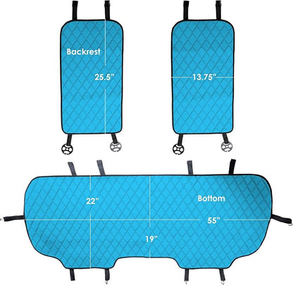 FH Group Car Seat Cushion Neosupreme Automotive Seat Cushions - Universal Fit, Rear Car Seat Cushion, Car Seat Cushions with Non-Slip Silicone Backing for SUV, Sedan, Van Rear Set Aqua