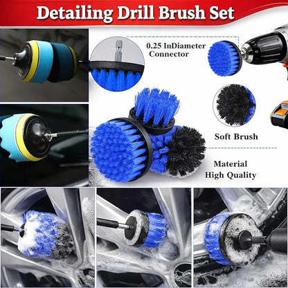 63PCS Car Wash Cleaning Kit,Car Wash Brush with Long Handle,Car Detailing Kit with Foam Gun,Car Cleaning Supplies,Handheld Vacuum, Car Detailing Kit (63PCS)
