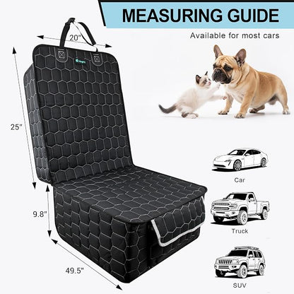 Meginc Front Seat Covers for Cars,Waterproof Car Seat Protector with Side Flaps 600D Fabric Front Seat Dog Cover for Trucks Vans SUVs Sedans, Non Slip Scratch Proof Seat Covers for Dogs in Car