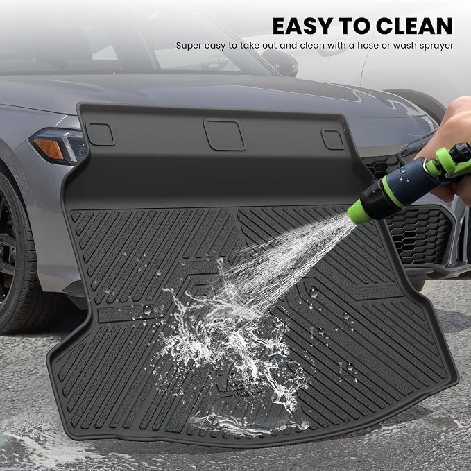LASFIT Trunk Mat for Honda Civic Hatchback 2022-2026 & Civic Hatchback Hybrid 2025-2026, All Weather TPE Custom Fit Trunk Liner Cargo Mat Cargo Liner, Black