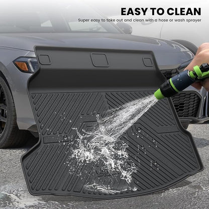 LASFIT Trunk Mat for Honda Civic Hatchback 2022-2026 & Civic Hatchback Hybrid 2025-2026, All Weather TPE Custom Fit Trunk Liner Cargo Mat Cargo Liner, Black