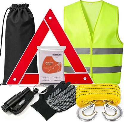 Car Roadside Emergency Kit Automotive Car Safety Kits for Vehicles Woman Man Teen Black