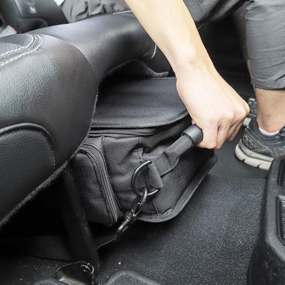 For JK JL Under Seat Storage Bag for Jeep Wrangler JK JKU JL JLU Sports Sahara Freedom Rubicon X & Unlimited 2007-2017 2018 2019 2020 2021 2022 2023 2024 2025+ Portable Backseat Tools Organizer Pocket