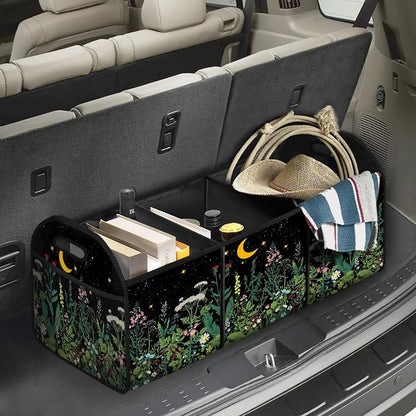 WildFlower 50L Waterproof Polyester Trunk Organizer Car Storage MultiCompartment Large Capacity Poket