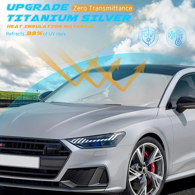 Car Windshield Sun Shade Sunshade Compatible with Toyota Camry 2026 2025 2024-2018 Corolla Cross 2022-2026 Crown 2023-2025 LE XSE XLE Hybrid SE Accessories, Car Front Window Sun Shield