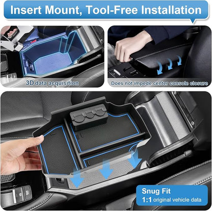 2023-2025 2026 Accord Hybrid Center Console Organizer for Honda Accord (LX/SE/EX/EX-L/Sport/Sport-L/Touring),Durable ABS Plastic Console Tray Insert 2026 Accord Accessories w/Coin Holder (Blue)