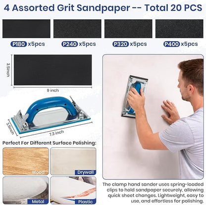 54 PCS Paint Roller Kit with Extension Pole, All-in-One Painting Supplies & Repair Set for Home DIY - Includes 4” & 9” Rollers, Brushes, Hand Sander, Drop Cloth for Walls, Ceilings, Wood Furniture