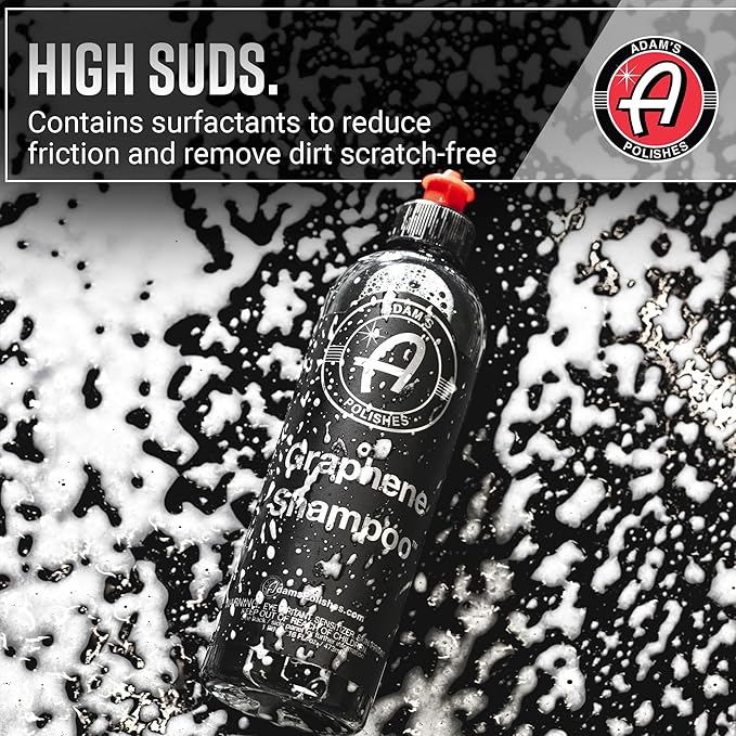 Adam's Polishes Graphene Shampoo Gallon, Graphene Ceramic Coating Infused Car Wash Soap, Powerful Cleaner & Protection In One Step, pH Neutral, High Suds For Foam Cannon, Foam Gun or Detailing Bucket