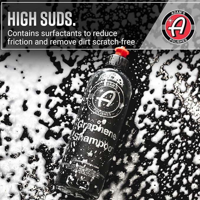 Adam's Polishes Graphene Shampoo - Ceramic Coating Infused Car Wash Soap - Powerful Cleaner & Protection - pH Neutral, High Suds For Foam Cannon, Foam Gun, Or Detailing Bucket (2 Pack)