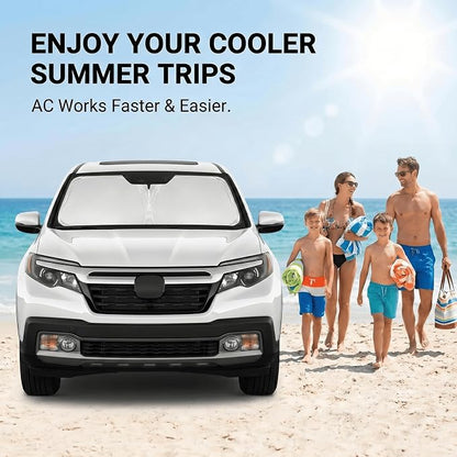 for Honda Ridgeline 2017-2024 2025 2026 Windshield Sun Shade Front Window Shade Custom Fit Ridgeline Accessories Sun Visor Foldable Shade Blocks UV Rays Summer Must Have Car Accessories