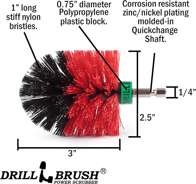 Outdoor Small Scrub Brush - Patio Cleaning Scrub Brush - Concrete Pools Cleaning Brush - Garden Statue Cleaning Tools - Monuments and Headstone Restoration Kit - Granite Cleaning Brush for Home Use