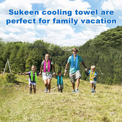 Sukeen Cooling Towels for Neck and Face, 4 Pack Cooling Towels for hot Weather (40"x12"), Cooling Rags for Yoga, Sport, Running, Workout,Gym, Camping, Fitness, Workout & More