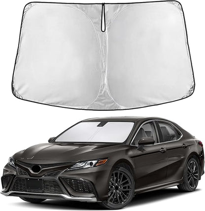 EcoNour Windshield Sunshade Compatible for Toyota Camry 2018-2022 2023 2024, LE, SE, SE Nightshade, XLE, XSE, TRD, Sun Visor for Front Windshield Sun Shade Cover, UV Heat Protector, Car Accessories