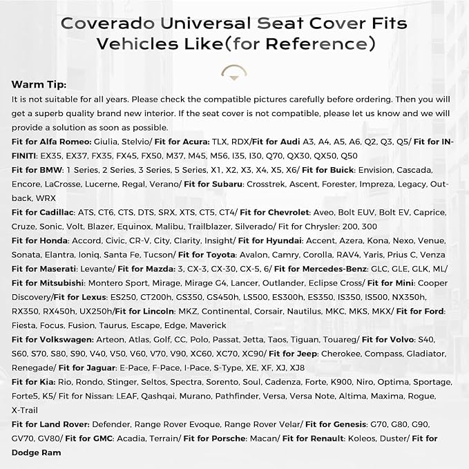 Coverado Front Seat Covers, 2 Pack Waterproof Seat Cover for Cars, Faux Leather Seat Covers with Lumbar Support, Car Seat Protectors Driver Car Seat Cushion Universal Fit for Most Cars (Black&Purple)