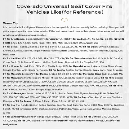 Coverado Front and Back Seat Covers, Red Seat Cover for Cars, Luxury Leather Seat Cover with Lumbar Support, Waterproof Car Seat Cushions Car Seat Protectors Universal Fit for Most Cars SUV Trucks