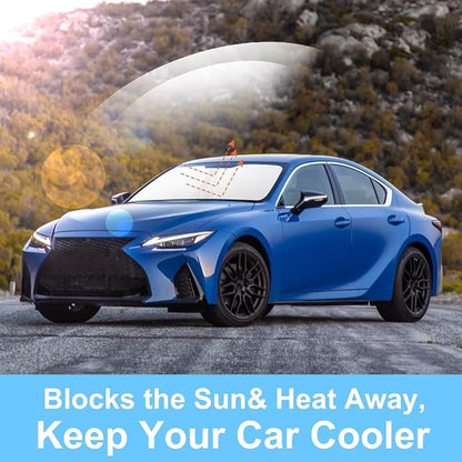 TINGLU Sun Shade for Le xus is Sedan (NOT for Le xus RX, ES) 2014-2020 Accessories Windshield Sun Shade Window Shade UV Rays Protection Sun Visor Cover with Steering Wheel Sunshade Storage Bag