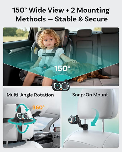 OTTOCAST Baby Car Camera 2026,Wireless CarPlay Adapter (No Android Support) | Display the Baby View on the Original Car Screen,Split Screen for Navigation & Baby Monitor,Wired CarPlay to Wireless